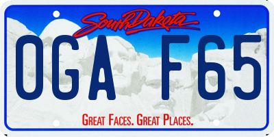 SD license plate 0GAF65