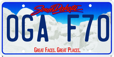 SD license plate 0GAF70
