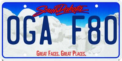 SD license plate 0GAF80