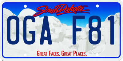 SD license plate 0GAF81