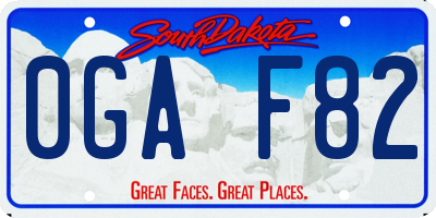 SD license plate 0GAF82