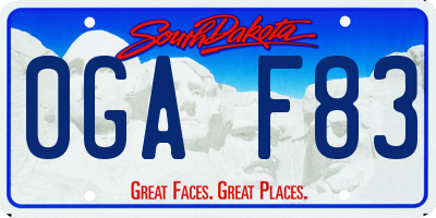 SD license plate 0GAF83