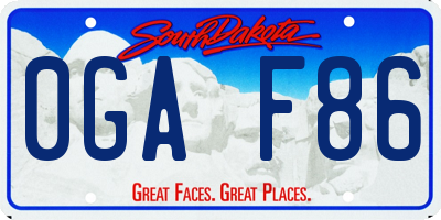 SD license plate 0GAF86