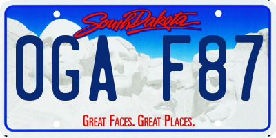 SD license plate 0GAF87