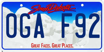 SD license plate 0GAF92