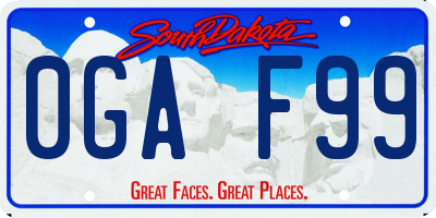 SD license plate 0GAF99