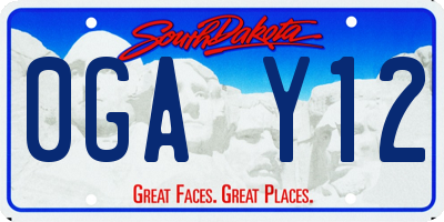 SD license plate 0GAY12