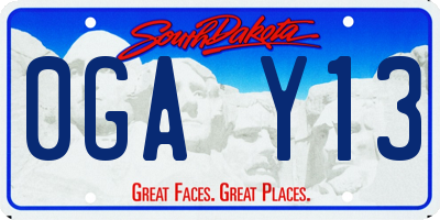 SD license plate 0GAY13