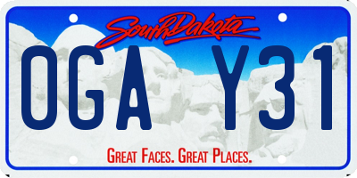 SD license plate 0GAY31