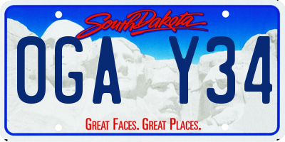 SD license plate 0GAY34