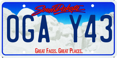 SD license plate 0GAY43