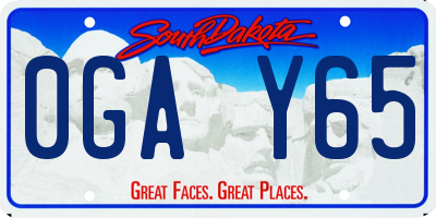 SD license plate 0GAY65