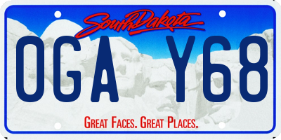 SD license plate 0GAY68