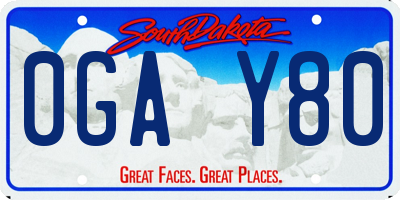 SD license plate 0GAY80