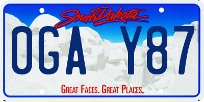 SD license plate 0GAY87