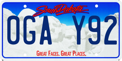 SD license plate 0GAY92