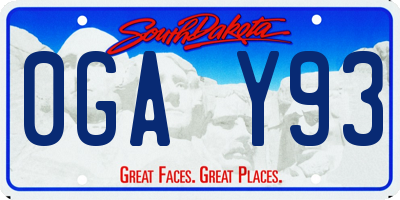 SD license plate 0GAY93