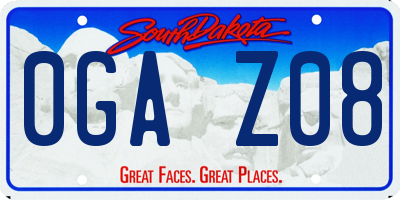 SD license plate 0GAZ08
