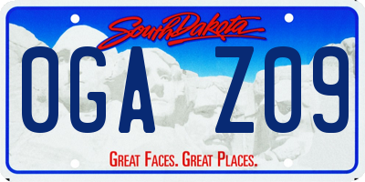 SD license plate 0GAZ09