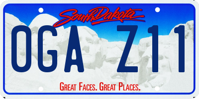 SD license plate 0GAZ11