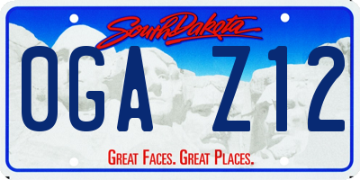 SD license plate 0GAZ12