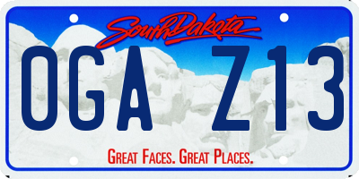 SD license plate 0GAZ13