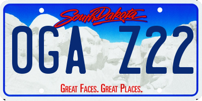 SD license plate 0GAZ22