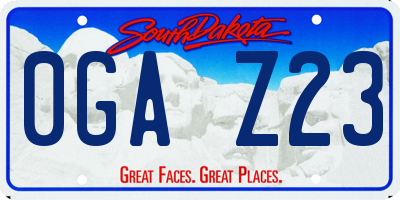 SD license plate 0GAZ23