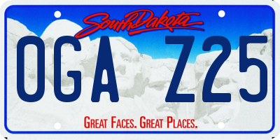 SD license plate 0GAZ25
