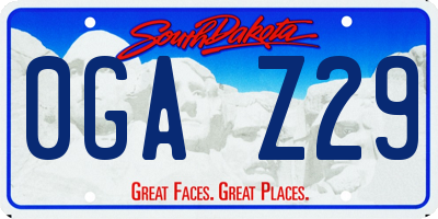 SD license plate 0GAZ29