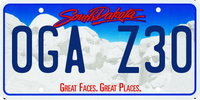 SD license plate 0GAZ30