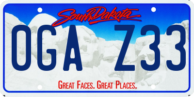SD license plate 0GAZ33