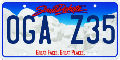 SD license plate 0GAZ35