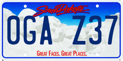 SD license plate 0GAZ37