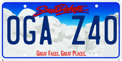 SD license plate 0GAZ40