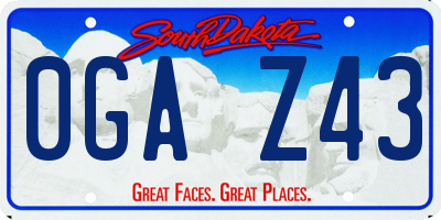 SD license plate 0GAZ43