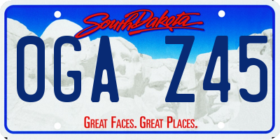 SD license plate 0GAZ45