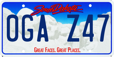 SD license plate 0GAZ47