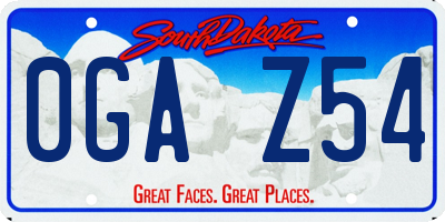 SD license plate 0GAZ54