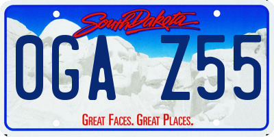 SD license plate 0GAZ55
