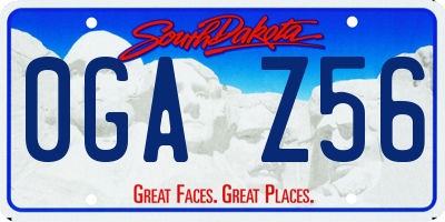 SD license plate 0GAZ56