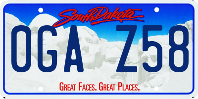 SD license plate 0GAZ58