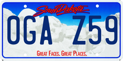 SD license plate 0GAZ59