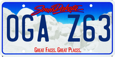 SD license plate 0GAZ63