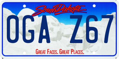 SD license plate 0GAZ67