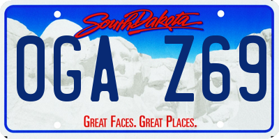 SD license plate 0GAZ69
