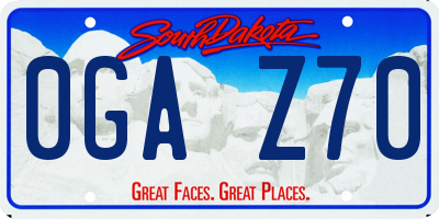 SD license plate 0GAZ70