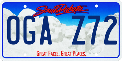 SD license plate 0GAZ72