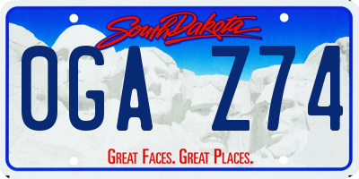 SD license plate 0GAZ74