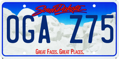 SD license plate 0GAZ75